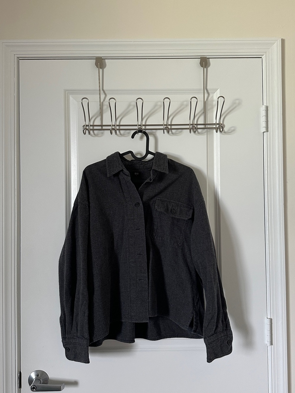 Uniqlo Charcoal Gray Casual Button-Down Shirt